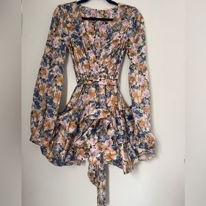 LUXXEL Floral Navy Dress, Size S
